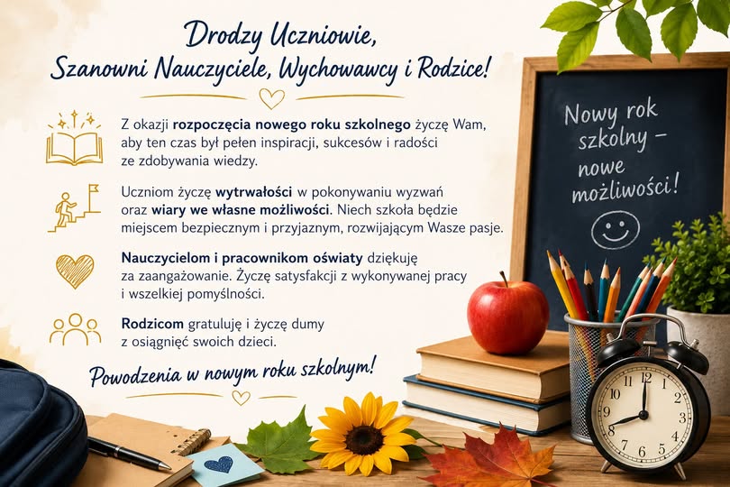 Zdjęcie: Drodzy Uczniowie, Szanowni Nauczyciele, Wychowawcy i Rodzice