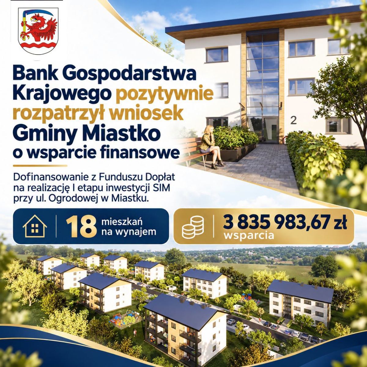 Zdjęcie: Bank Gospodarstwa Krajowego pozytywnie rozpatrzył wniosek Gminy Miastko o wsparcie finansowe inwestycji