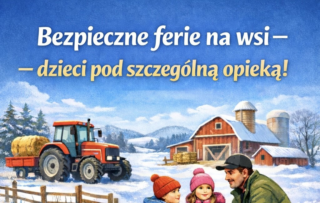 Zdjęcie: ,,Bezpieczne ferie na wsi – apel KRUS w Słupsku do rolników’’