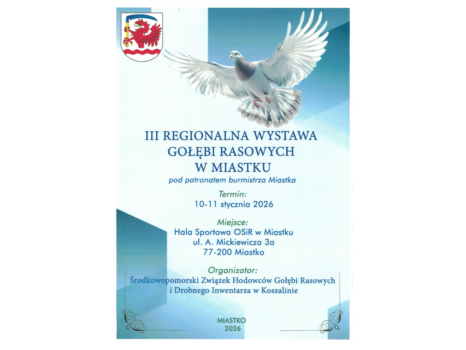 Zdjęcie: III Regionalna Wystawa Gołębi Rasowych w Miastku, organizowana pod patronatem Burmistrza Miastka