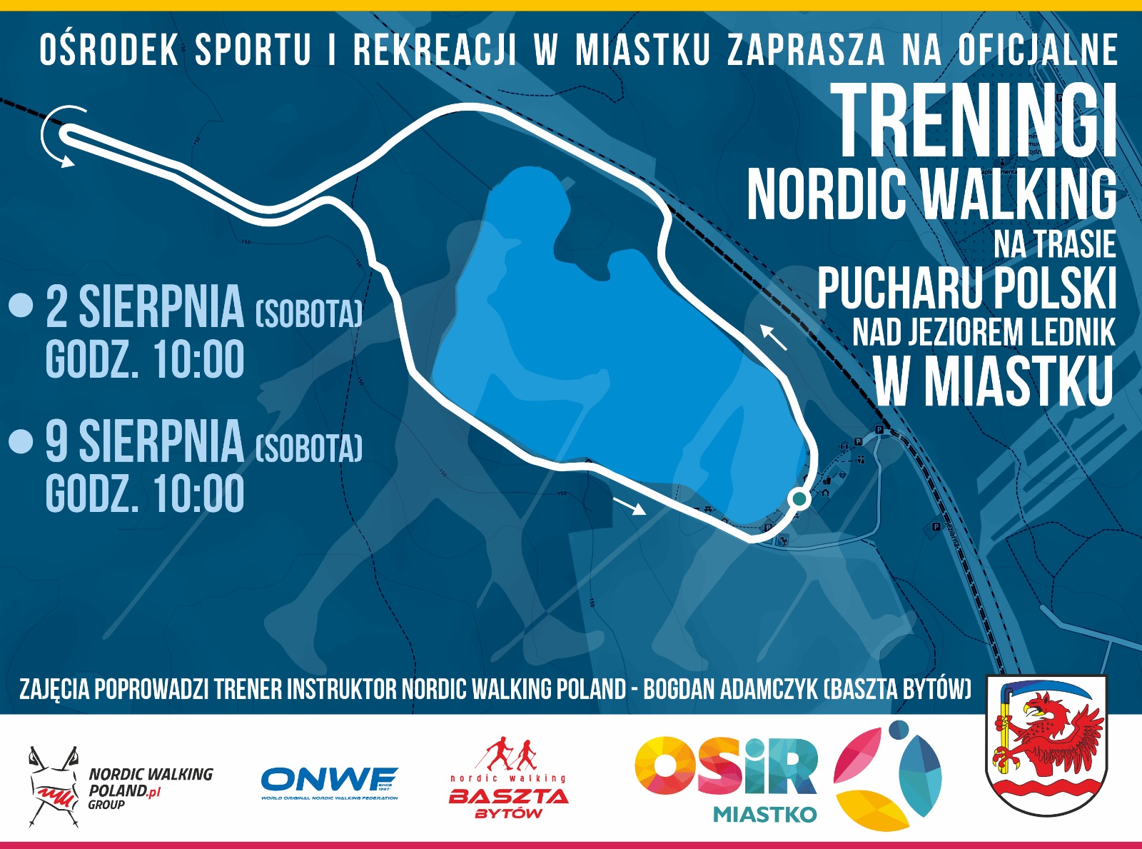 Zdjęcie: Treningi Nordic Walking nad jeziorem Lednik