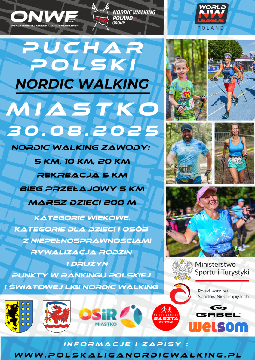 Plakat: Puchar Polski Nordic Walking - Dni Miastka