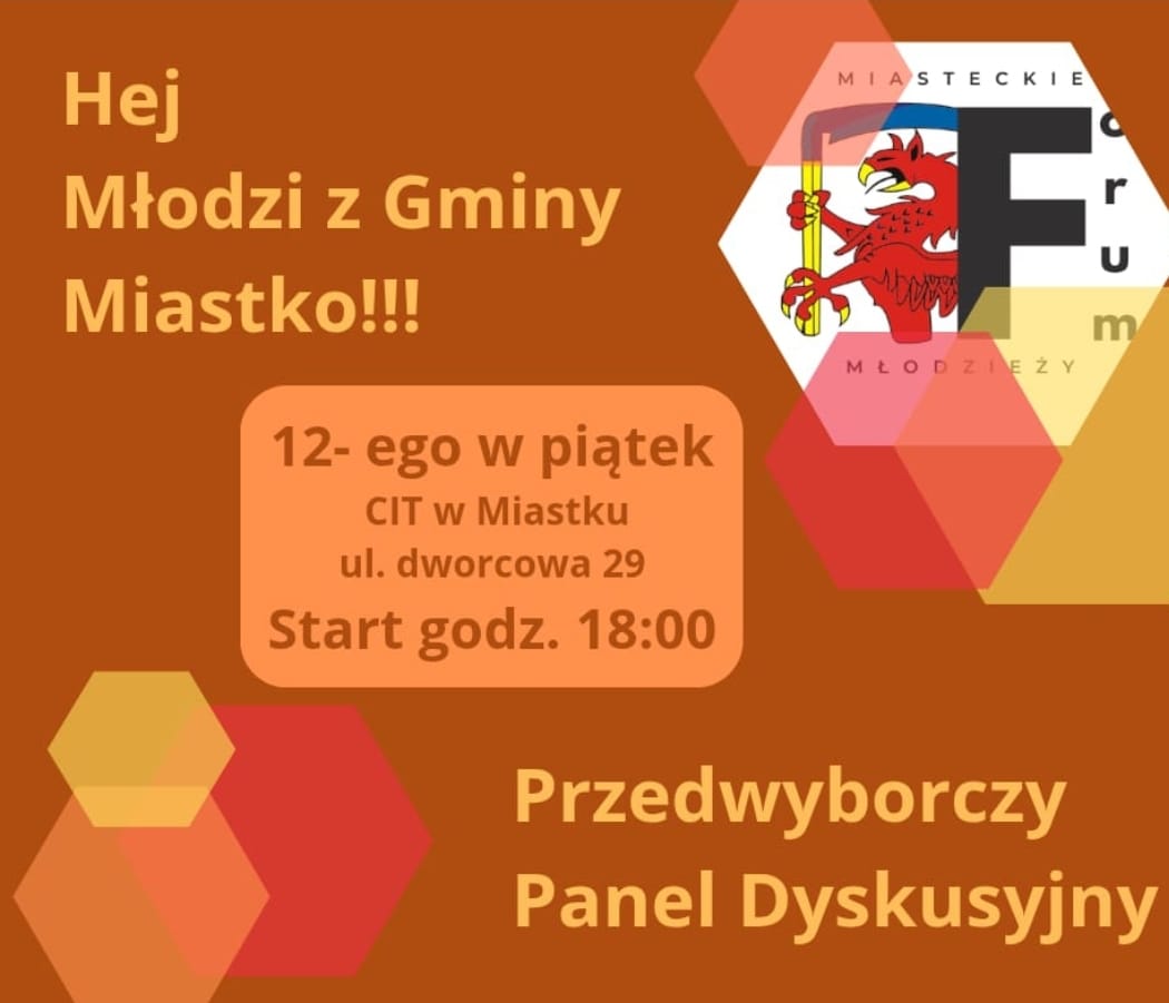 Plakat: Miasteckie Forum Młodzieży